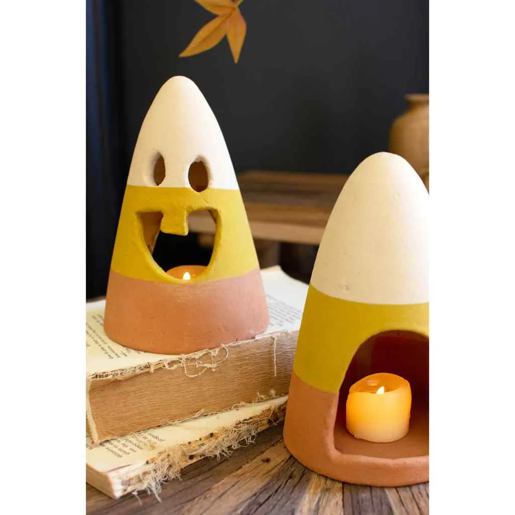 Set Of Two Candy Corn Lanterns