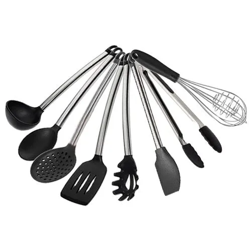 Silicone Non-stick Cooking Utensils Tools Set Heat Resistant Spoon Spatula Egg Beaters Kitchen Dinnerware Gadgets Accessories