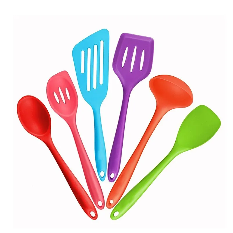 Silicone Non-stick Cooking Utensils Tools Set Heat Resistant Spoon Spatula Egg Beaters Kitchen Dinnerware Gadgets Accessories