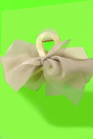 Silky Sheer Ribbon Clip Taupe