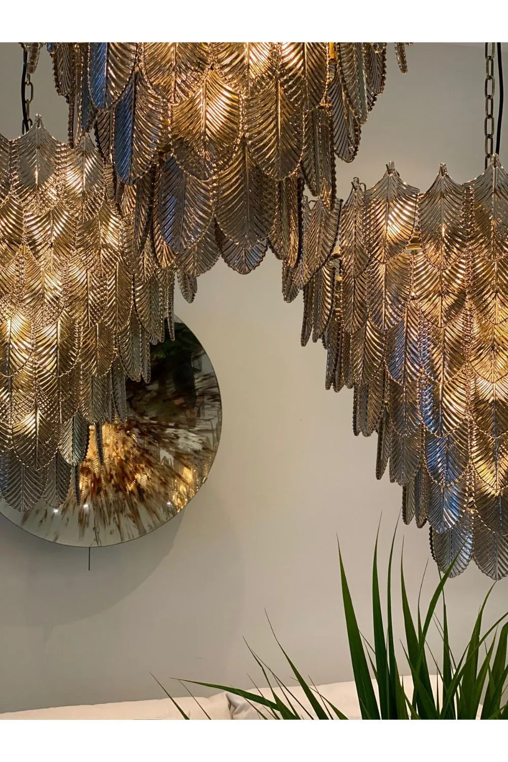 Smoked Glass Layered Chandelier | Eichholtz Verbier S