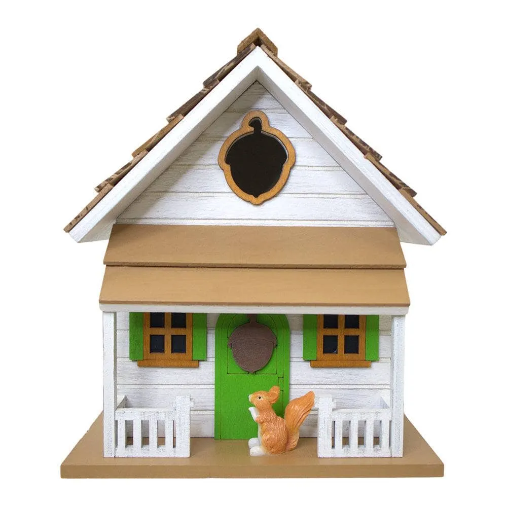 Squirrel Cottage Birdhouse - White