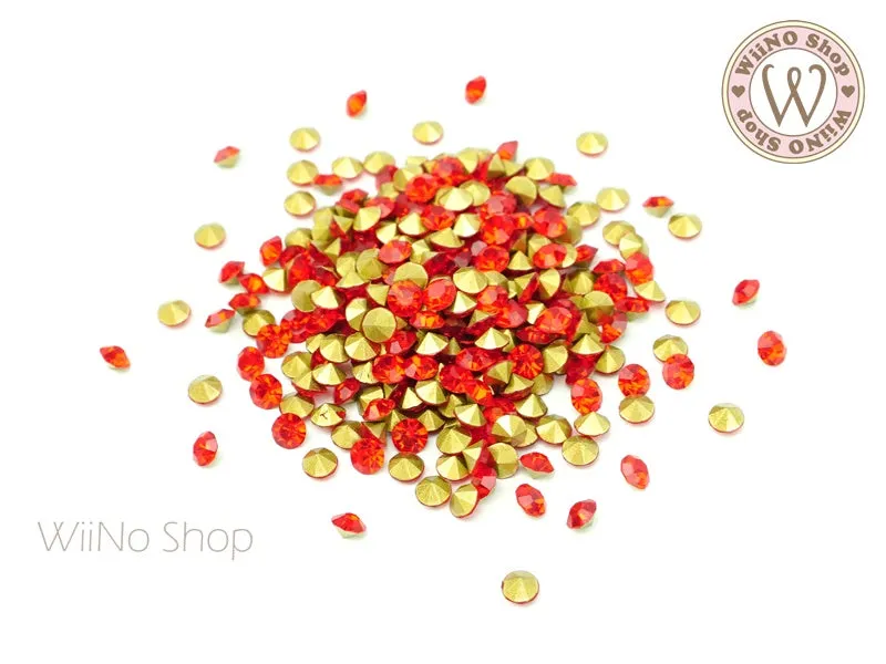 ss12 Red Round Point Back Crystal - 50 pcs