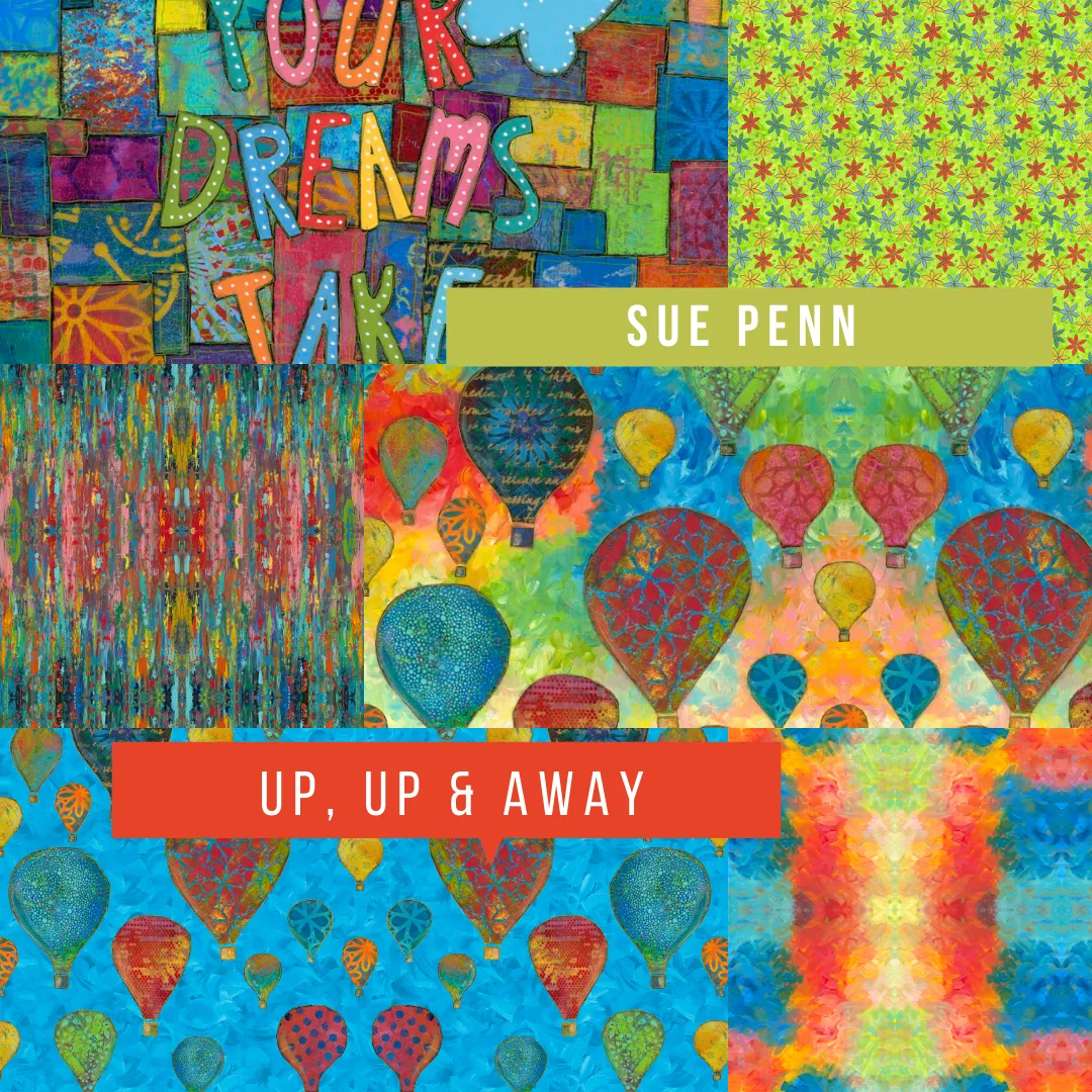 SUE PENN - UP, UP & AWAY Fat Quarter Bundle