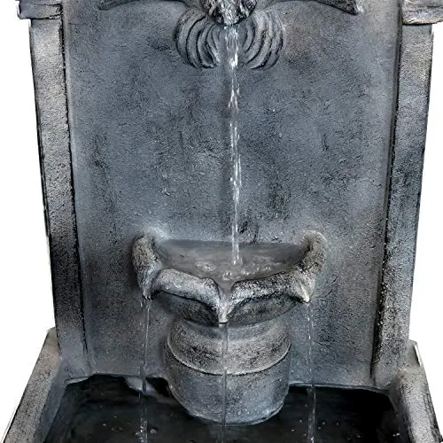 Sunnydaze Indoor or Outdoor Wall Mounted Fountain - French-Inspired Design - Glass Fiber Reinforced Concrete - Flat Back Freestanding Outdoor Wall Fountain for Garden or Patio - 28-Inch