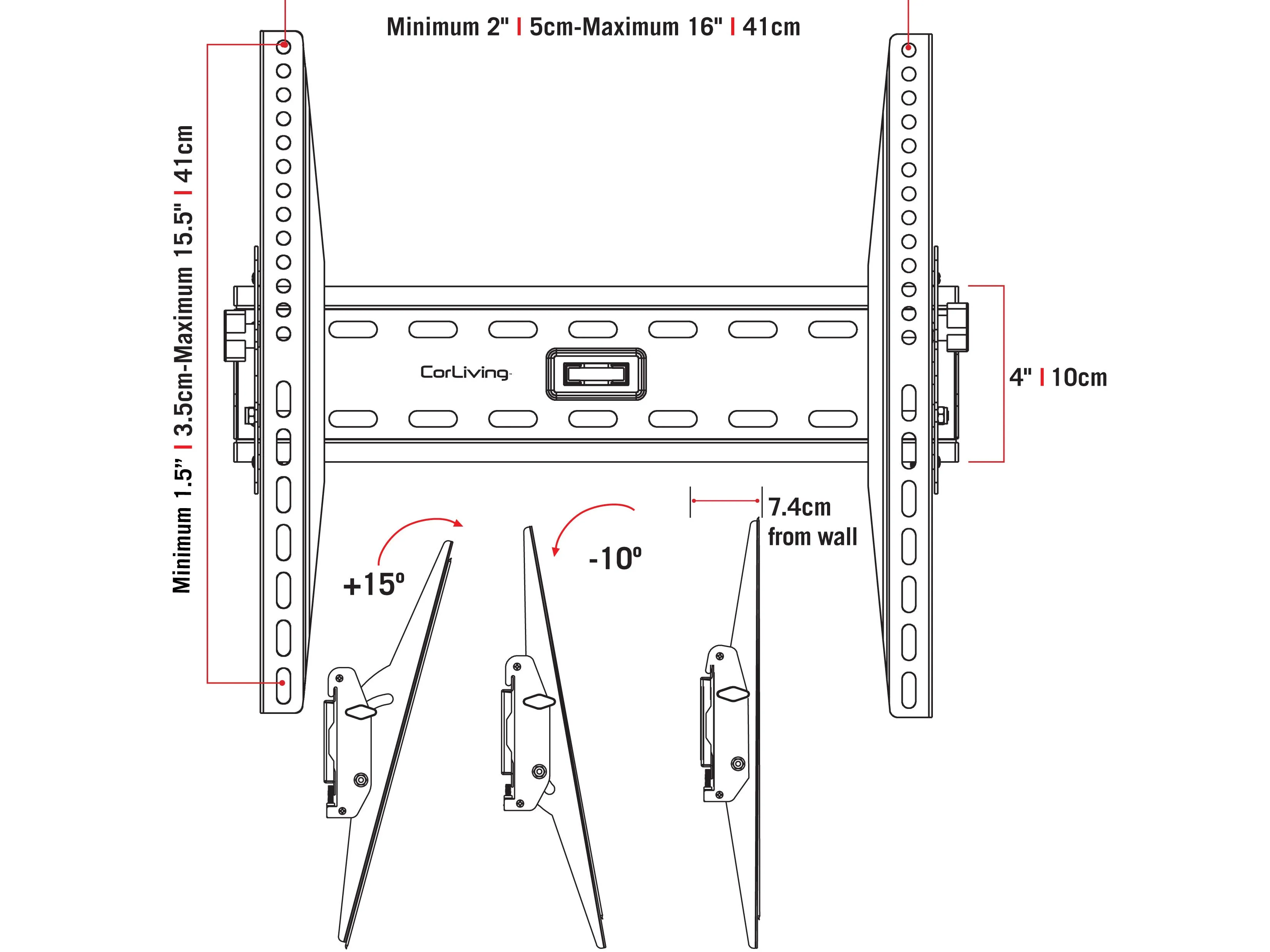 Tilting TV Wall Mount for 26" - 65" TVs