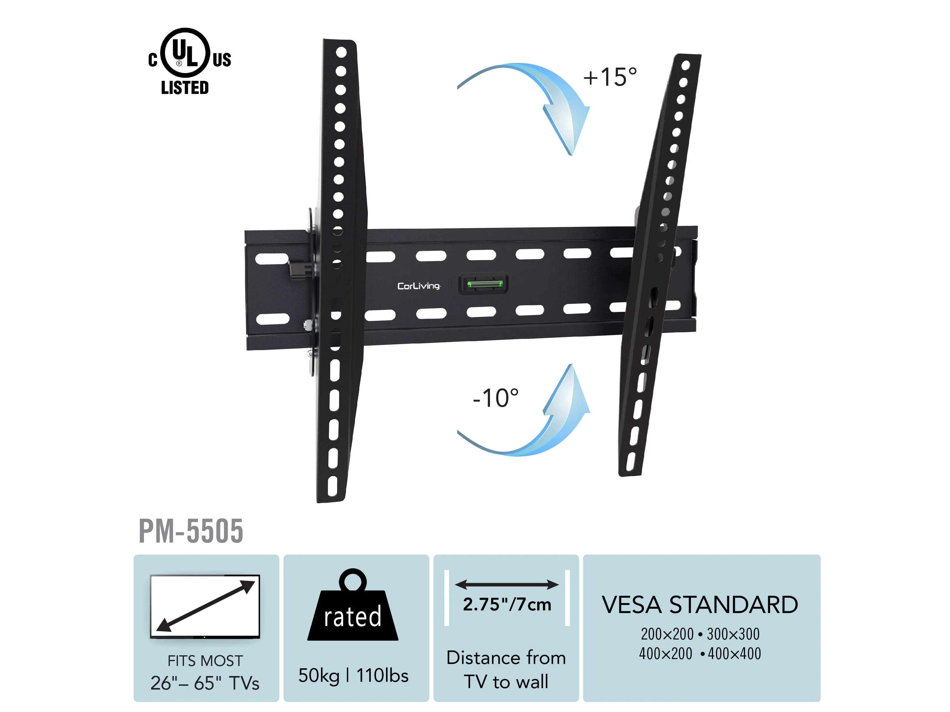 Tilting TV Wall Mount for 26" - 65" TVs