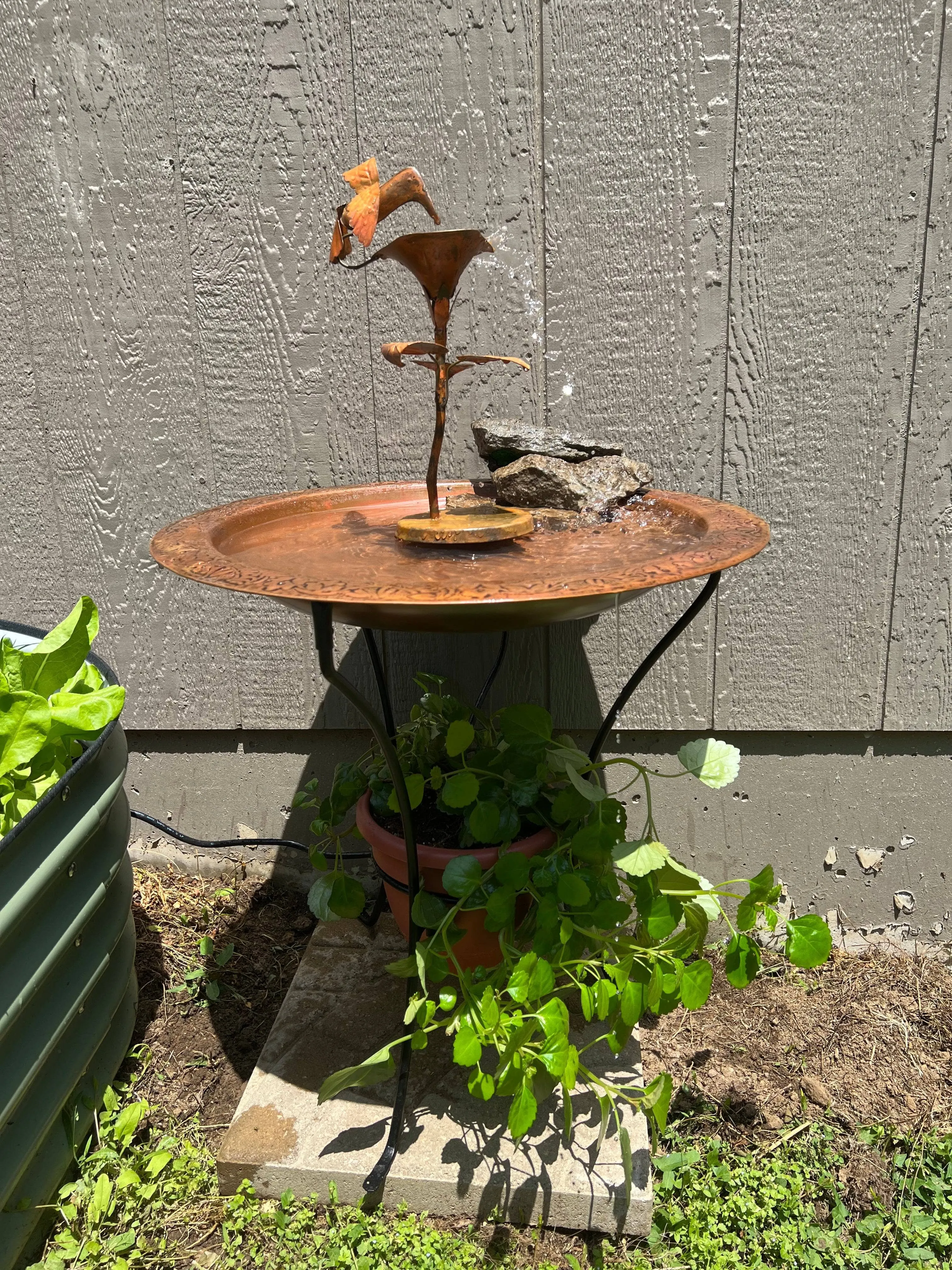 Two Tier Bird Bath - Flamed