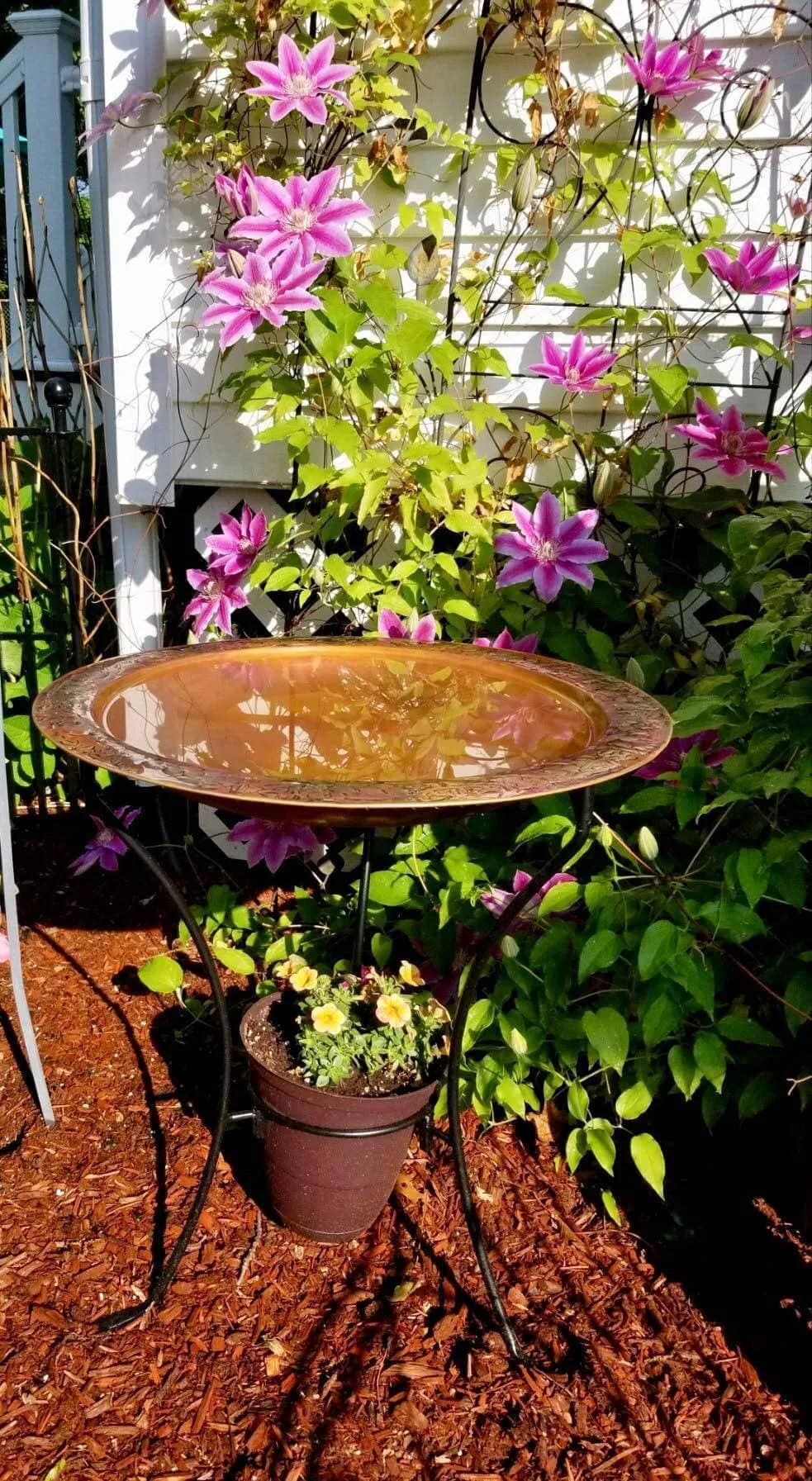 Two Tier Bird Bath - Flamed