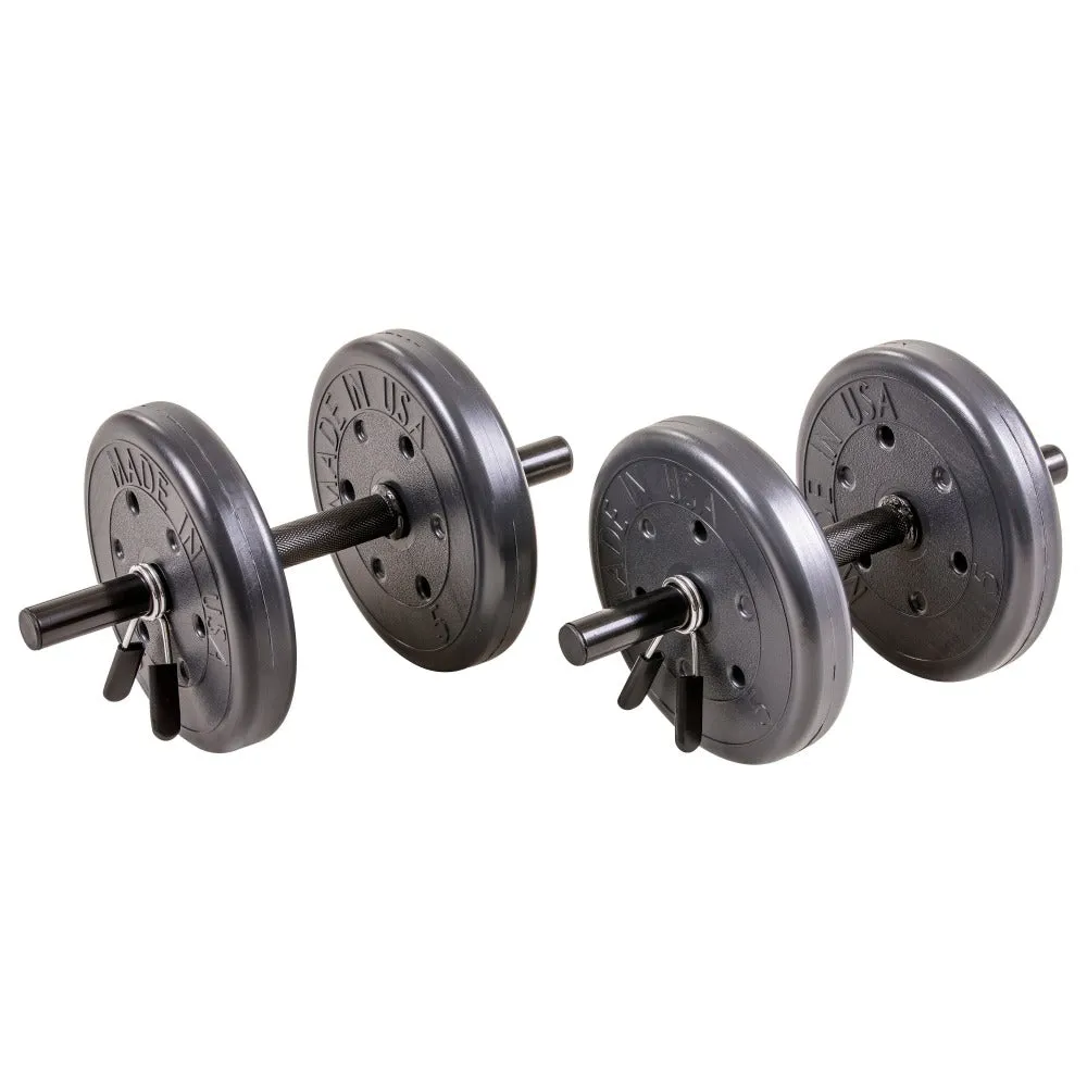 US Weight 105 Pound Barbell Weight Set for Home Gym| Adjustable Weight Set with Two Dumbbell Bars and Full 6 Ft Bar