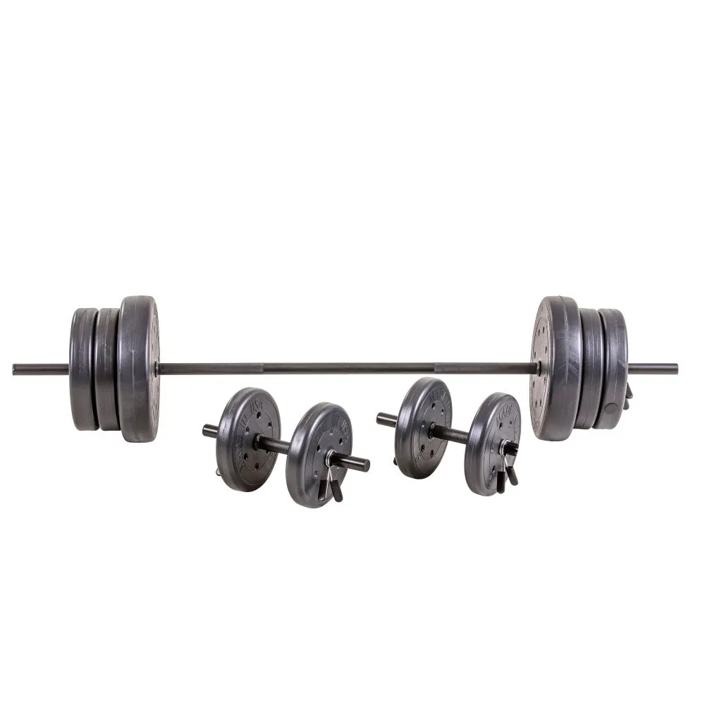 US Weight 105 Pound Barbell Weight Set for Home Gym| Adjustable Weight Set with Two Dumbbell Bars and Full 6 Ft Bar