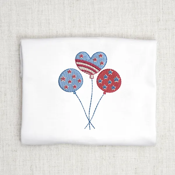 USA Balloon Embroidery Design for Machine Embroidery