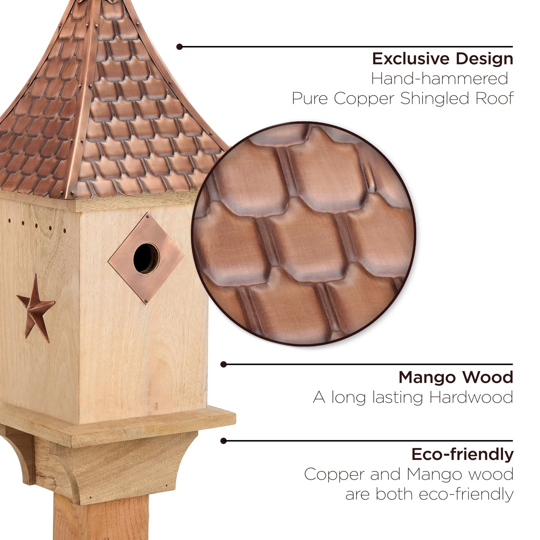 Villa Bird House - Shingled Copper Roof