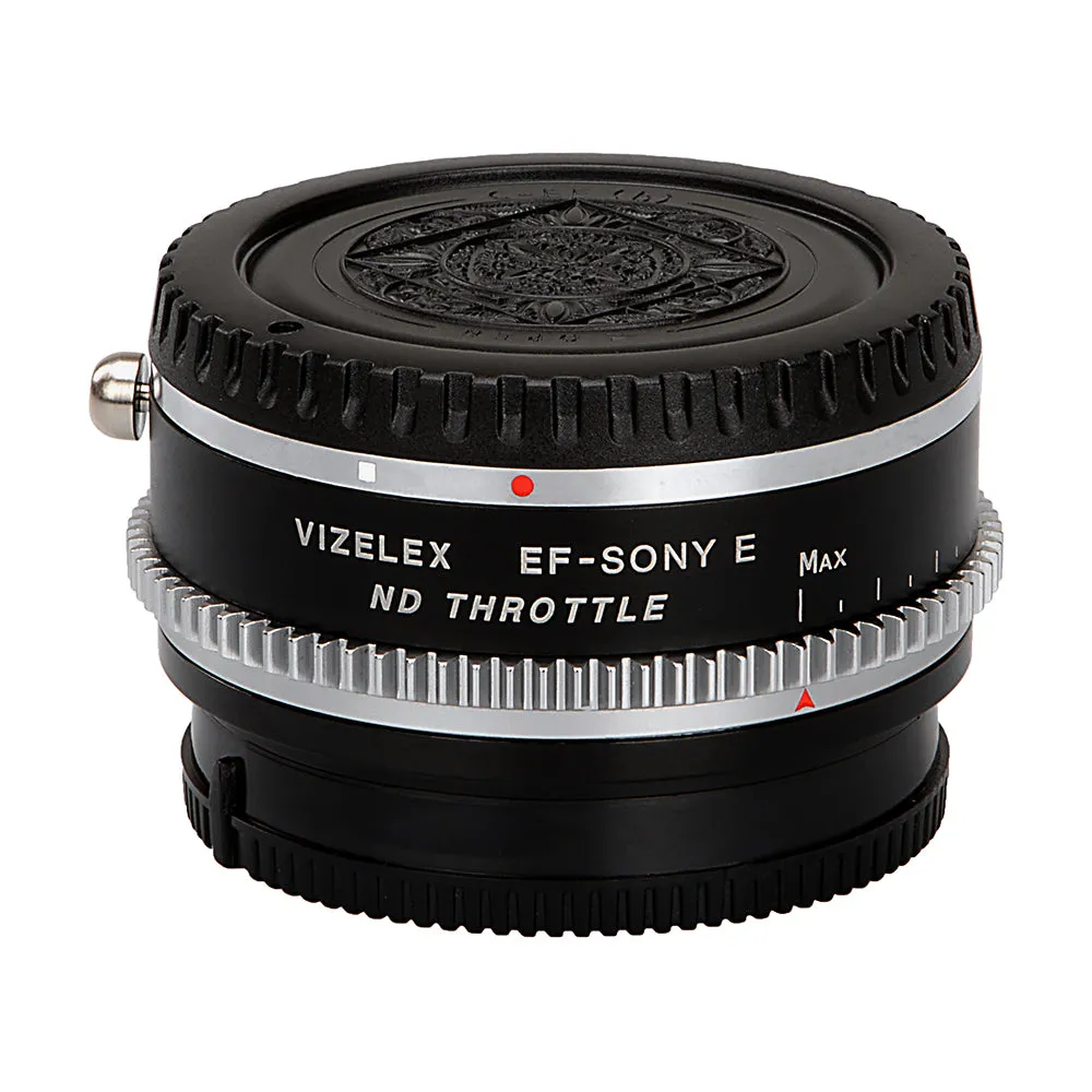 Vizelex Cine ND Throttle Lens Mount Adapter - Canon EOS (EF / EF-S) D/SLR Lens to Sony Alpha E-Mount Mirrorless Camera Body with Built-In Variable ND Filter (2 to 8 Stops)