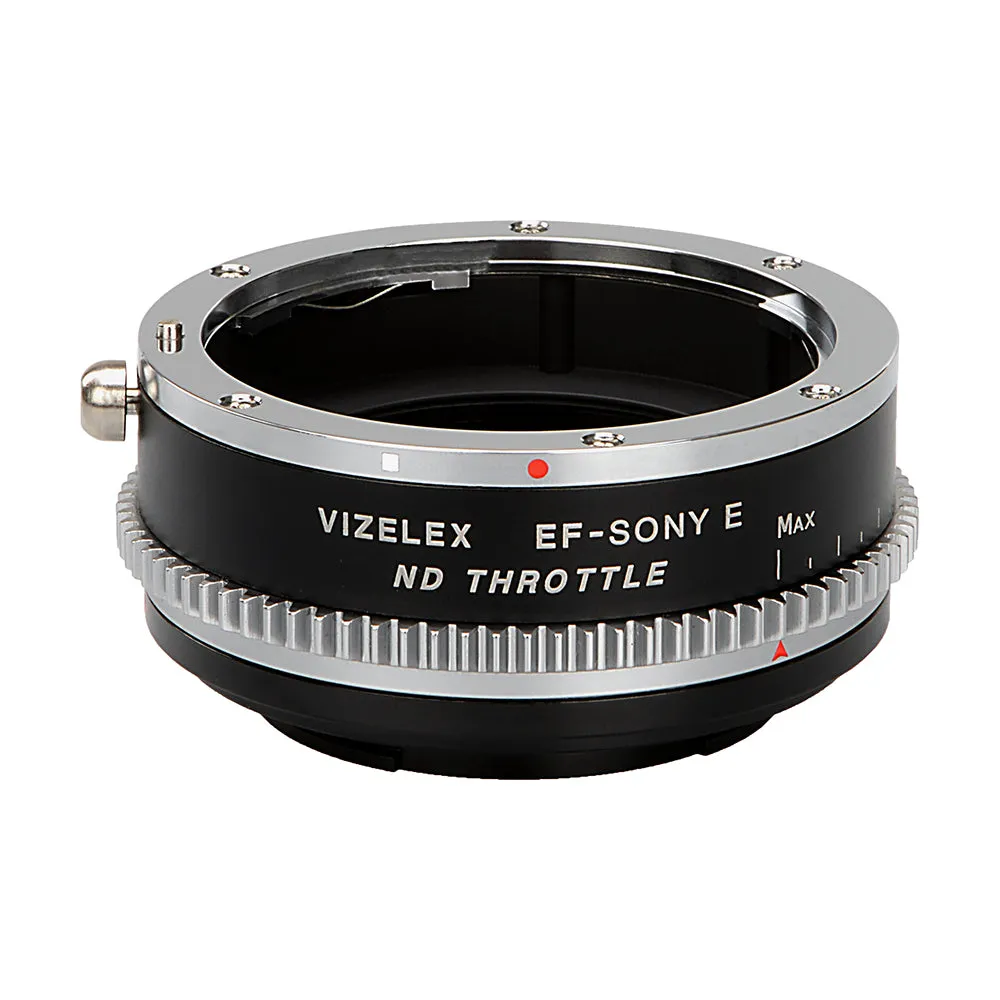 Vizelex Cine ND Throttle Lens Mount Adapter - Canon EOS (EF / EF-S) D/SLR Lens to Sony Alpha E-Mount Mirrorless Camera Body with Built-In Variable ND Filter (2 to 8 Stops)