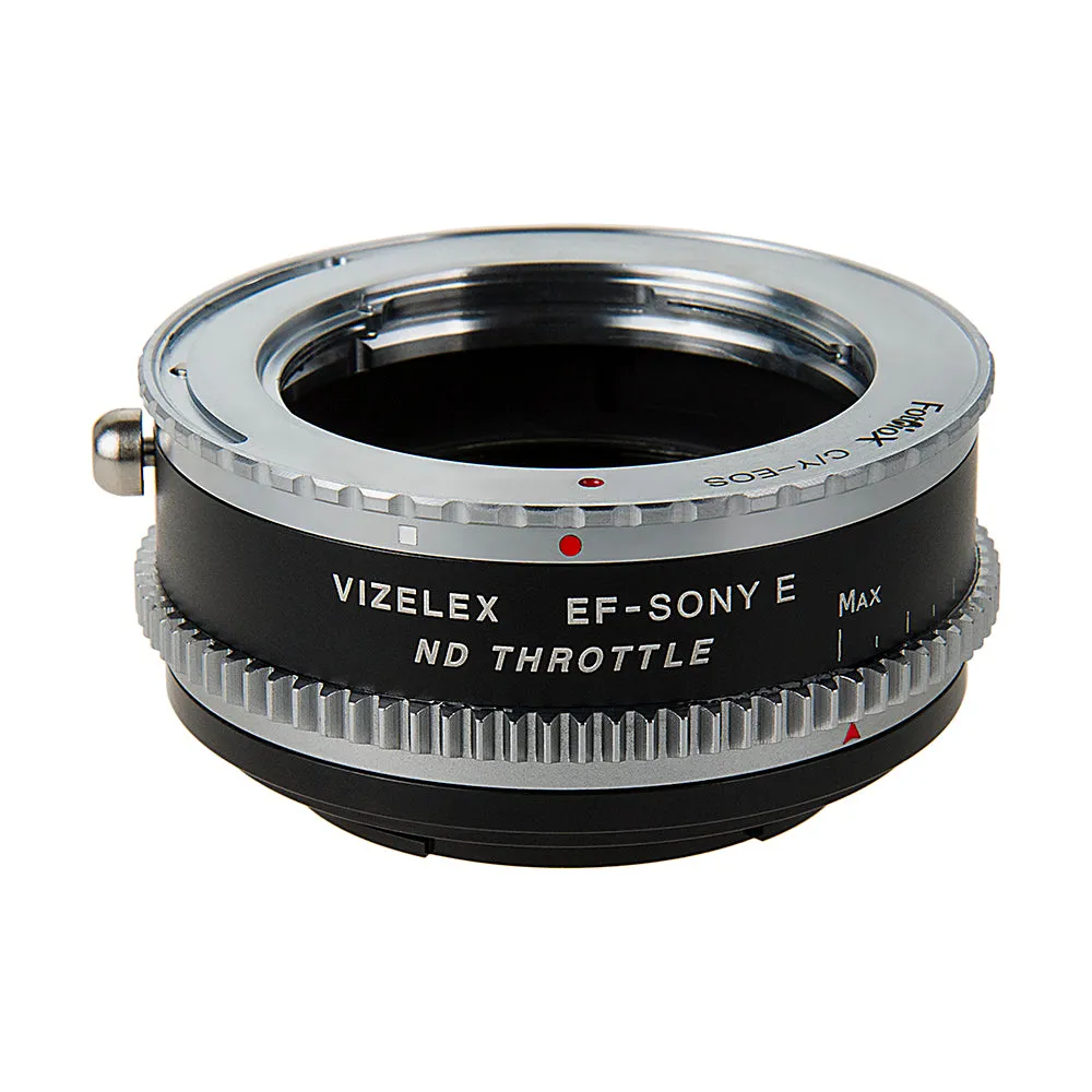 Vizelex Cine ND Throttle Lens Mount Double Adapter - Contax/Yashica (CY) SLR & Canon EOS (EF, EF-S) Mount Lenses to Sony Alpha E-Mount Mirrorless Camera Body with Built-In Variable ND Filter (2 to 8 Stops)