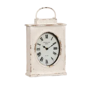 White Lantern Table Top Clock