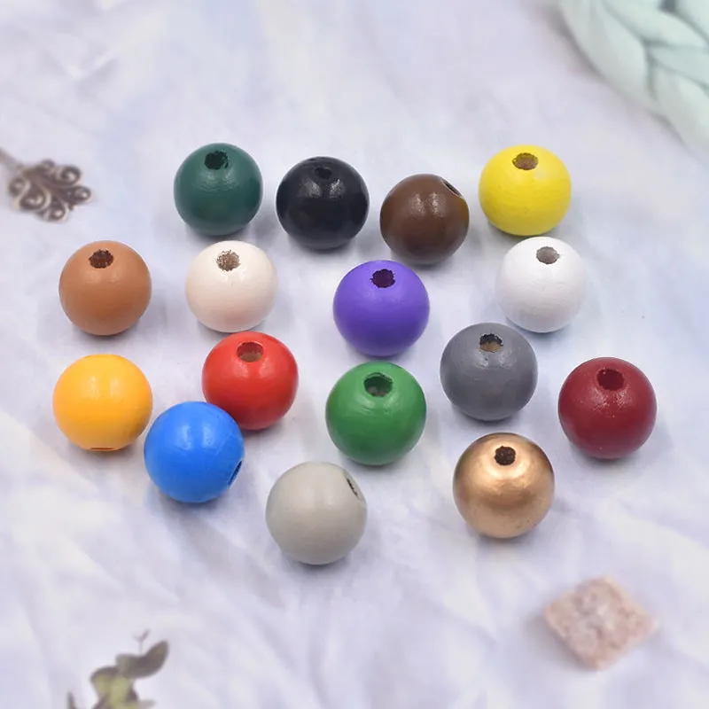 Wholesale 10PCS 16MM Colorful Hemu Wood Beads