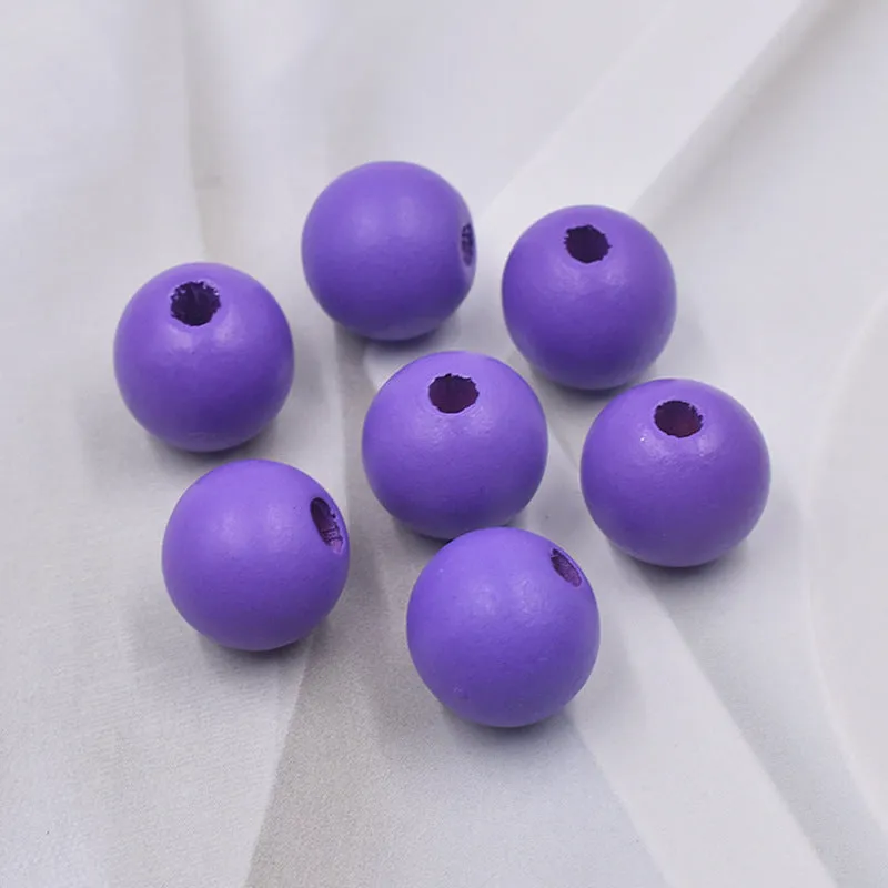 Wholesale 10PCS 16MM Colorful Hemu Wood Beads