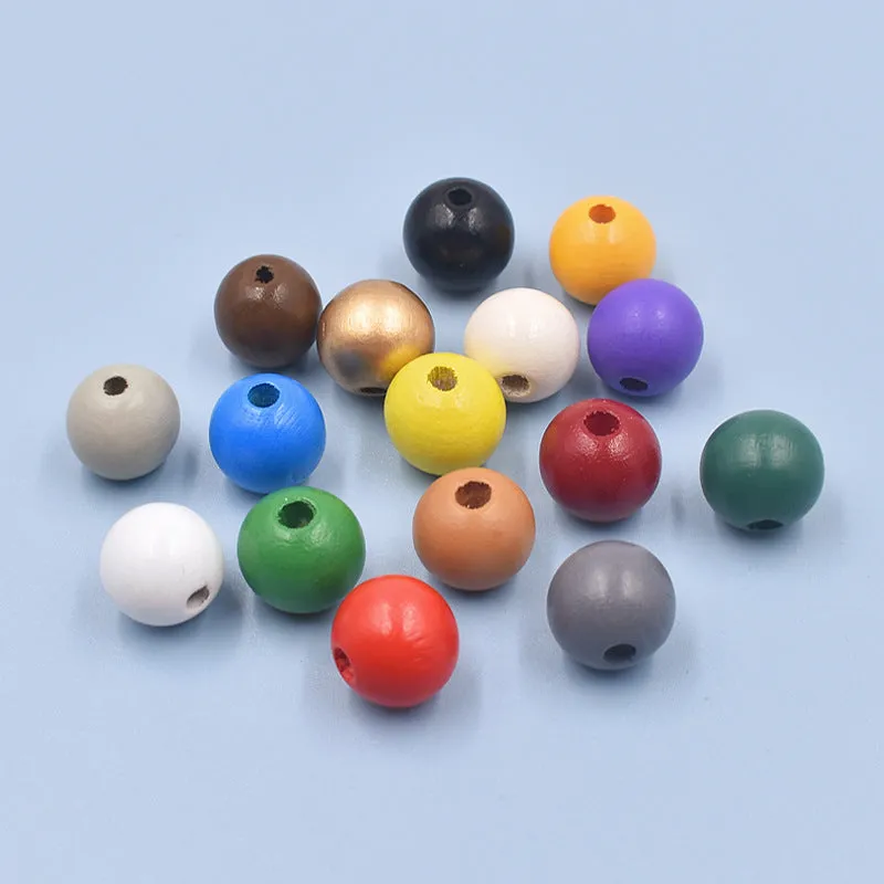 Wholesale 10PCS 16MM Colorful Hemu Wood Beads