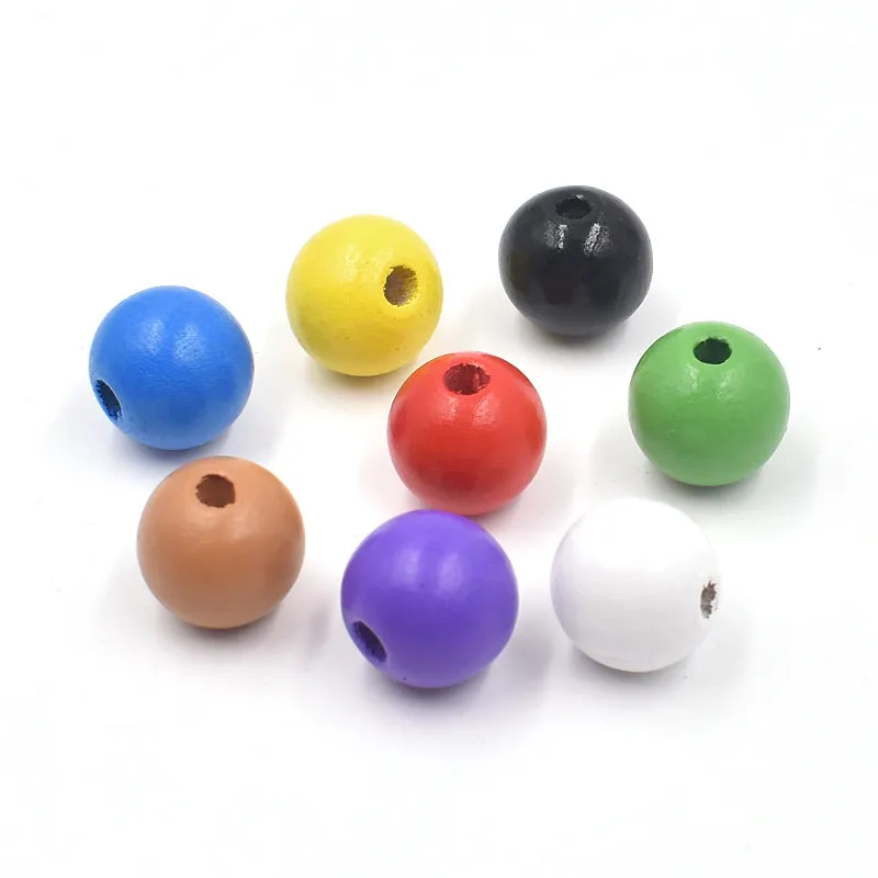 Wholesale 10PCS 16MM Colorful Hemu Wood Beads