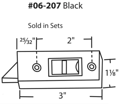 WRS 2" Tilt Latch Set - Black